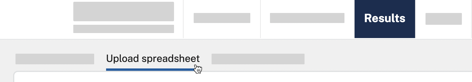 The SimpleReport site with the "Upload spreadsheet" tab selected below the top navigation